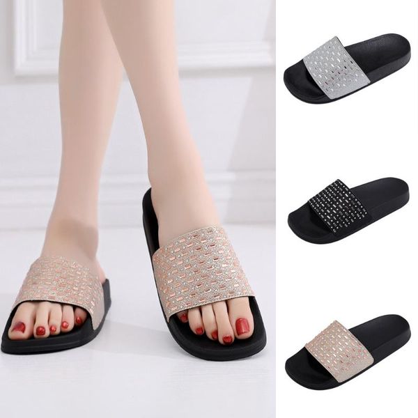 

shoes women slippers woman crystal solid beach sandals ladies platform flip flops summer women shoes zapatos de mujer 4.2, Black