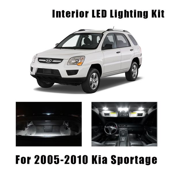 

11 bulbs white led car map dome light interior kit fit for 2005-2008 2009 2010 kia sportage trunk courtesy license canbus lamp
