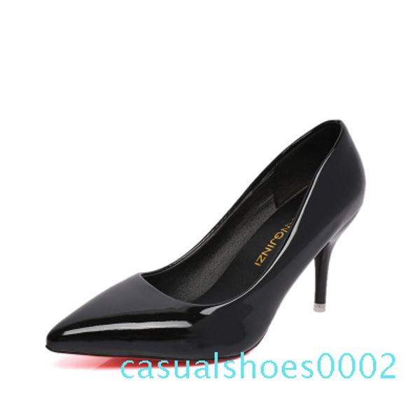 

l01 new high heel women sandals slippers real leather high heel women's shoes for banquet party nightclub c02, Black
