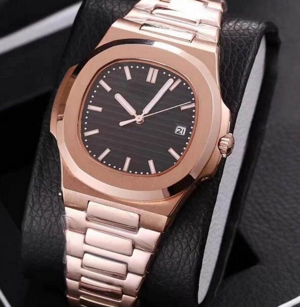

21 colors gun black dial watch automatic movement glide sooth second hand sapphire glass rose gold wristwatch, Slivery;brown