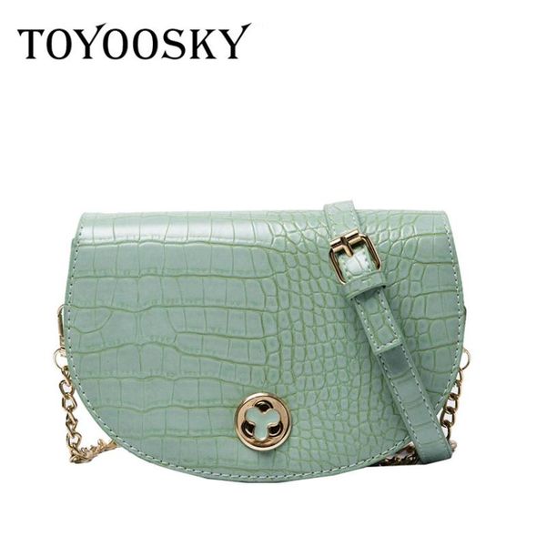 

toyoosky женская мода crossbody сумка крокодил полукруг седельные сумки мягкие кожаные сумки на ремне сумки для дам