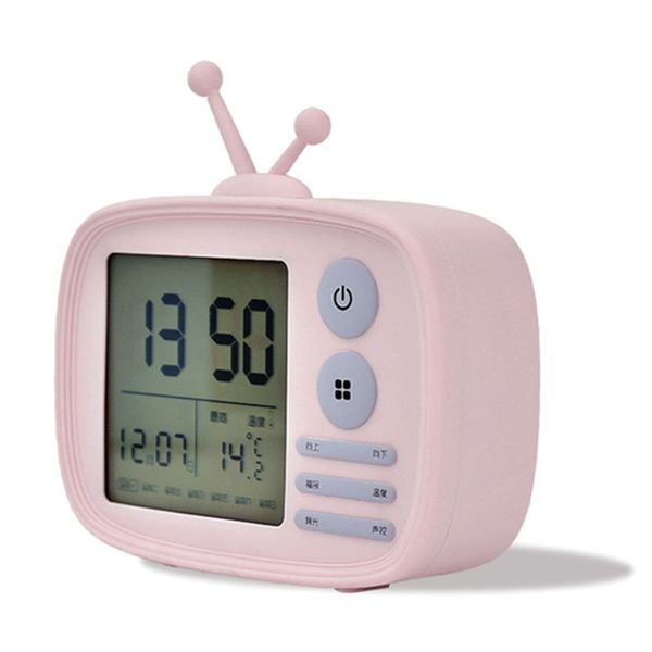

creative tv shape usb alarm clock led display desk snooze wake up 72xf