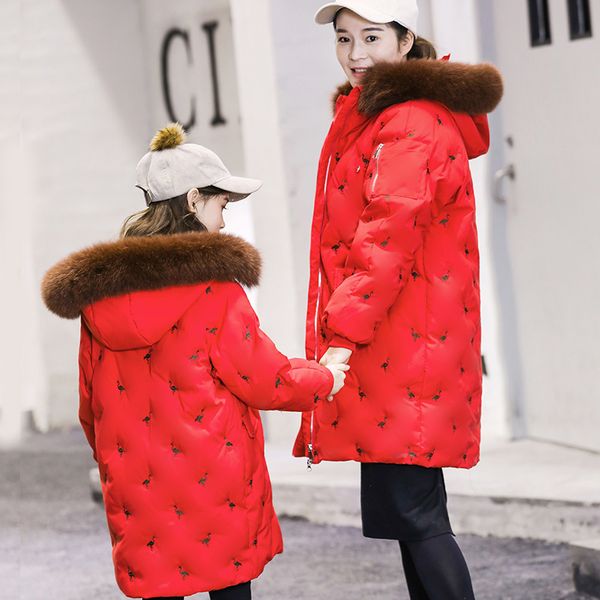 

2020 new children jacket girl winter coat kids warm thick fur collar hooded long down coats for teenage 4y-15y winterjas jongen, Blue;gray
