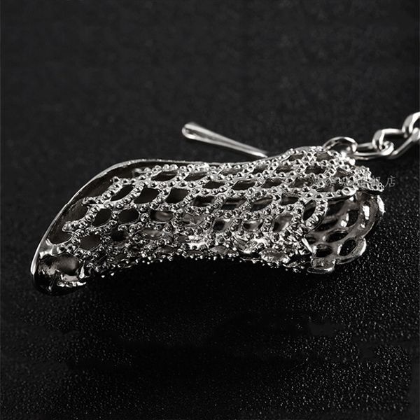 

new fashion women key chains holder crystal high heels shoes hollow pendant buckle keyrings keychains for car bag handbag mv66, Silver