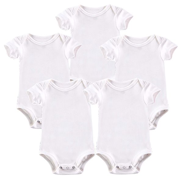 

5pcs / lot детские bodysuits новорожденные одежда для тела bebe с коротким рукавом белый лето brand new младенческая комбинезон baby girl ма, White