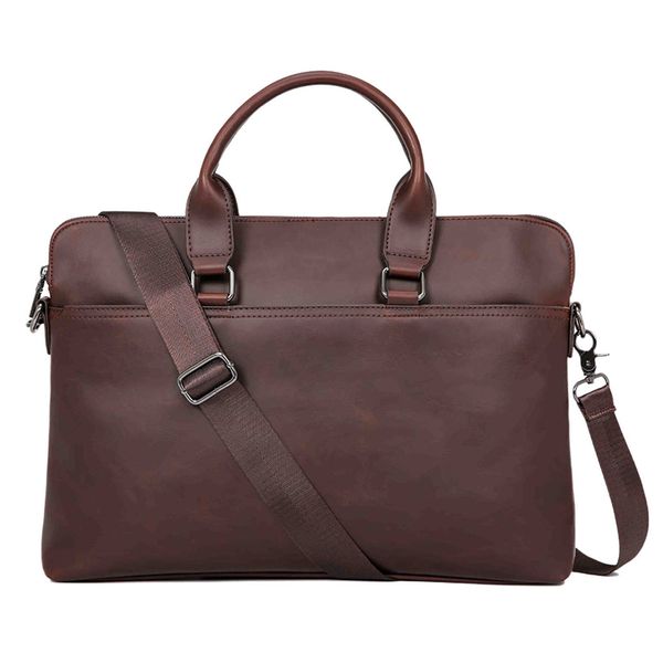

new leather briefcase korean shoulder messenger bag retro diagonal office men handbag casual bolso hombre business travel bags