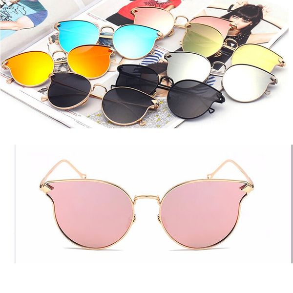

women's gold retro cat eye sunglasses oversized designer vintage fashion shades