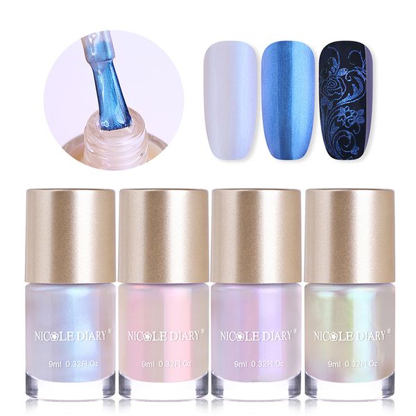 

nicole diary 5/4/2 bottles shell series stamping polish shell nail art stamping polish shiny glitter nail art lacquer varnish