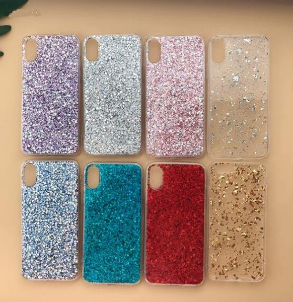 Sparkle Flake Folie Konfetti Stern Cover Bling Glitzer weiche TPU Hülle für iPhone 11 Pro Max XS Max XR 8 Plus