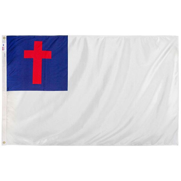 Bandeira cristã 3x5ft, personalizado Tamanho da tela Impresso Poliéster todos os países Banners Publicidade, Outdoor Indoor, frete grátis