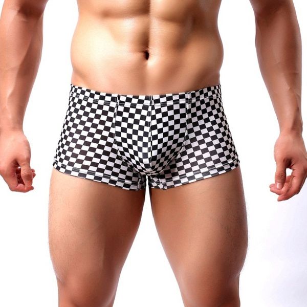 

men mesh cover brief men underwear printing stretchy briefs d3, Black;white