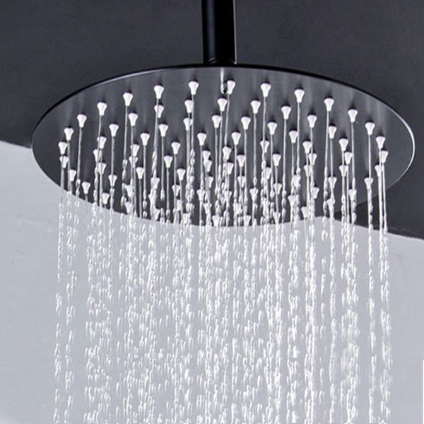 

inox blackened 8" 10" 12" modern round shower head wall ceiling overhead shower 2mm thickness bath bathroom prodcts