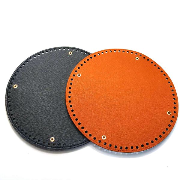 

2pcs handmade diy 23cm 23*23cm round rivet replacement bag handbag tray bottom knitting accessories, Black