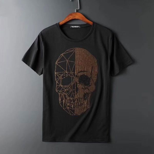 

высокое качество футболка PP летний дизайнер череп футболка страшно череп и кости