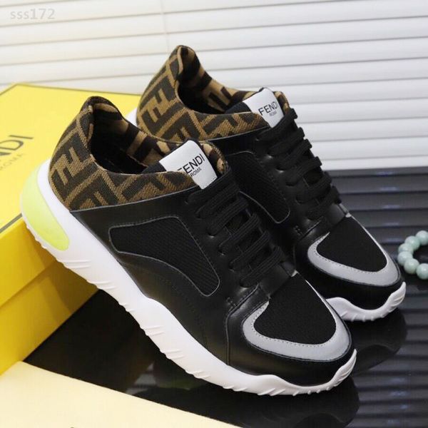 

new classical cool trend comfortable thick-soled casual shoe fashion luxury men casual shoes balck white platform mens outdoor sneakers, Black