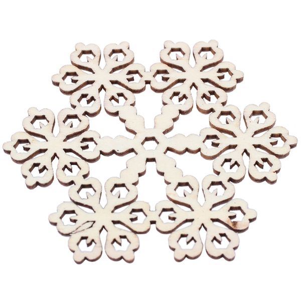 

10 pcs round hexagonal snowflake ornament christmas tree decor w. string