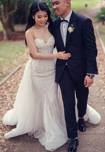 

2020 arabic aso ebi plus size luxurious mermaid wedding dresses lace beaded bridal dresses vintage wedding gowns zj527, White