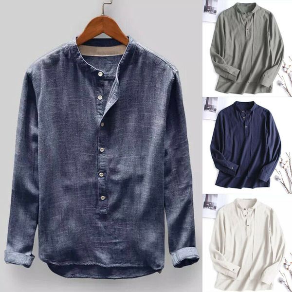 

men's linen long sleeve shirts solid turndown shirts casual loose slim fit soft tee, White;black
