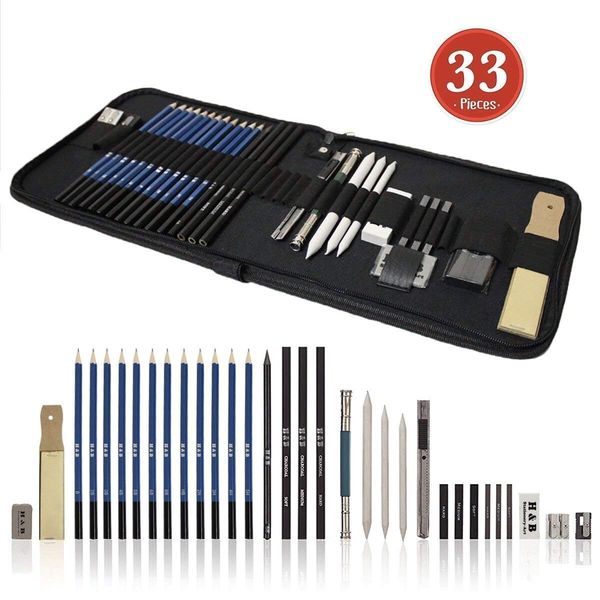 Acheter Dessin Au Crayon Et Croquis Crayon Dans Crayon Kit Pour Les Artistes Débutants Art Set Professionnel Avec Fusains Gommes à Effacer Crayon