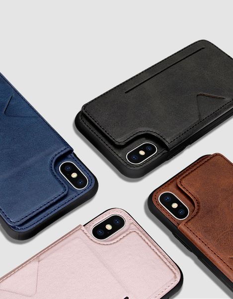 Hanman PU Leather Wallet Card Slot Holder Back Case for iphone 13 11 12mini pro Max XS XR 8 7 Plus Samsung Models with Retail box
