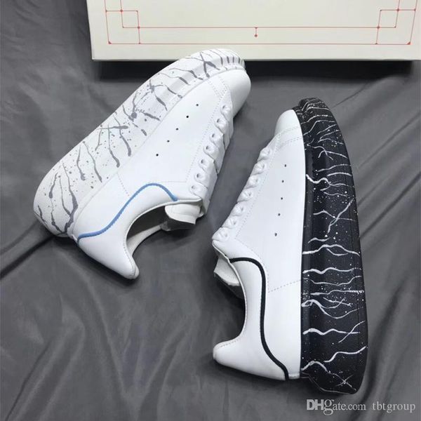 

luxury platform designer shoe trainers reflective 3m black white leather men women casual sneaker party wedding shoes suede sports sneakers