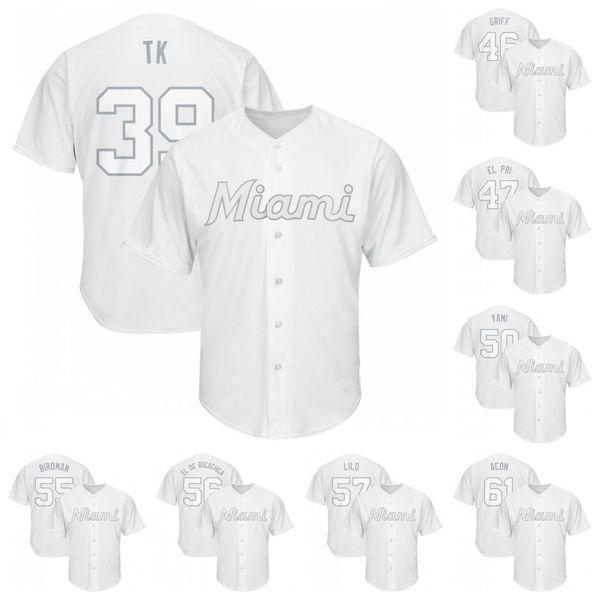 

39 Tyler Kinley TK Miami 2019 Players Weekend Marlins Cesar Puello GRIFF Robert Dugger Tayron Guerrero Elieser Hernande Jarlin Garcia Jersey