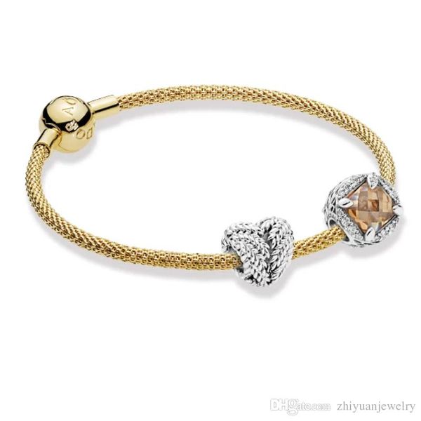 

Рождественские подарки Пандора золотые зерна жизни Шарм браслеты стерлингового