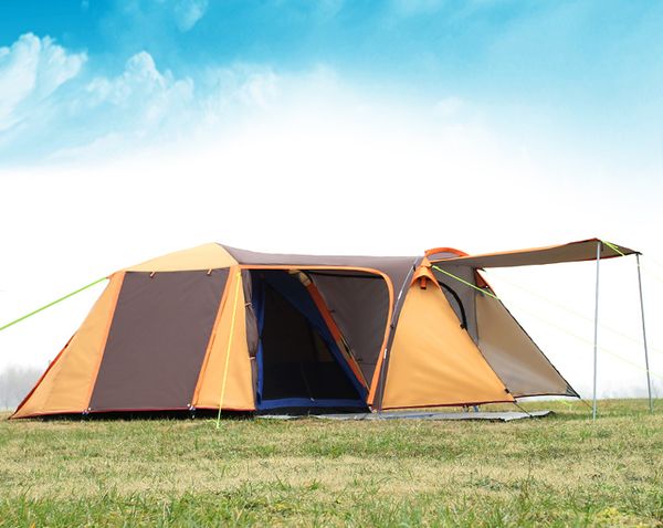 

double layer 3-4person one hall one bedroom waterproof windproof camping tent