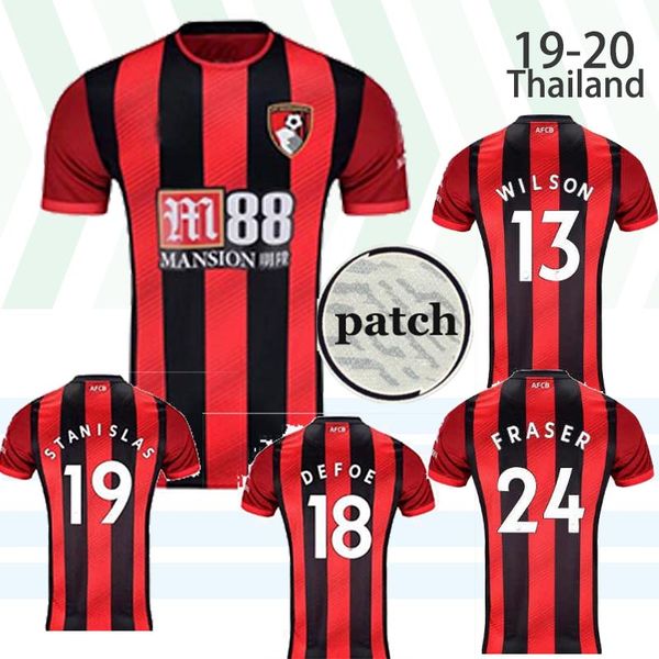 

13 wilson 18 defoe 19 20 home away red black bournemouths soccer afc jersey 19 stanislas 2019 2020 football shirt 24 fraser, Black;yellow