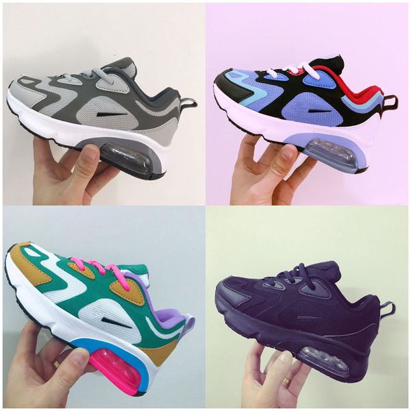 

kids athletic shoes children basketball shoes wolf grey toddler sport sneakers for boy girl baby toddler size 28-35, Black