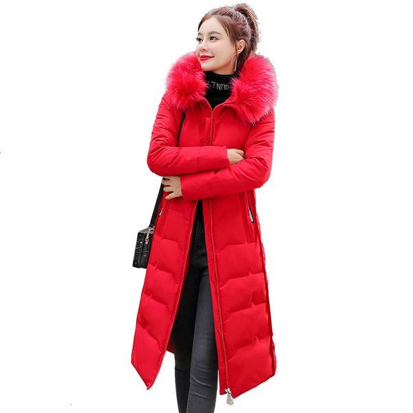 

purchase version of large size winter under cotton -lined coat with big collar and long coat 1981, Black