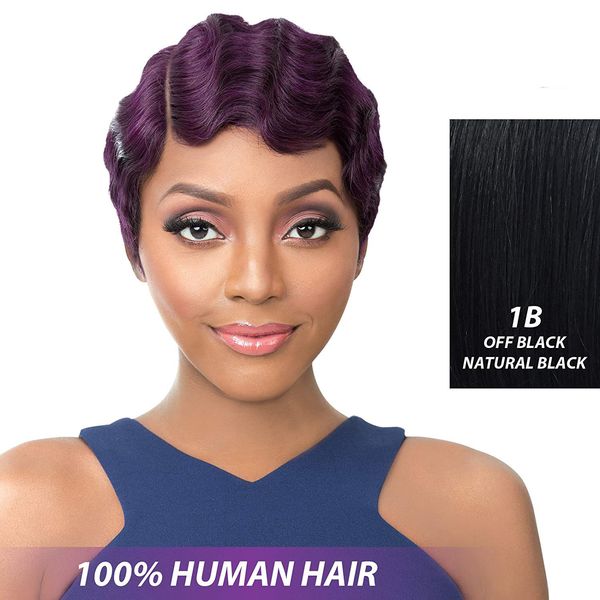 Black Blonde Golden Brown Short Finger Wave Curly Wigs Nuna Wigs