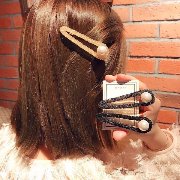 

1 pc fashion shiny crystal rhinestone hollow waterdrop imitated-pearl hair clips hairgrips barrettes hair styling tools