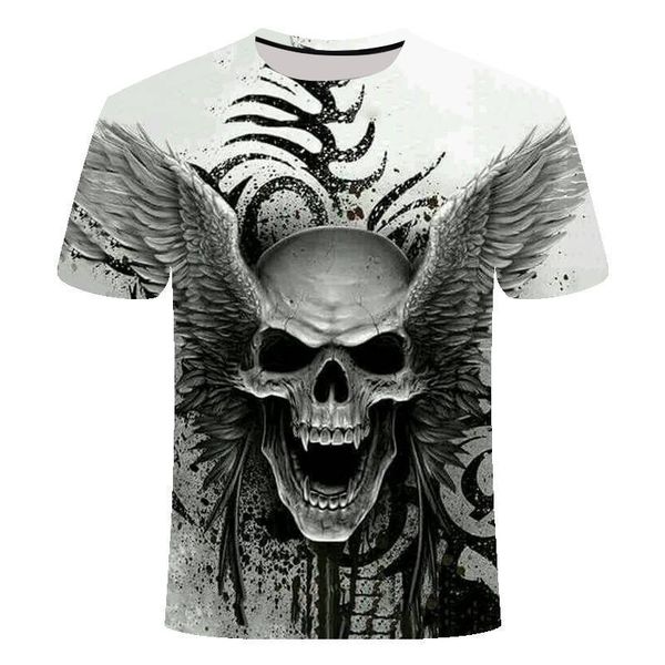 

mensskull fashion short sleeve t-shirt 3d men, White;black