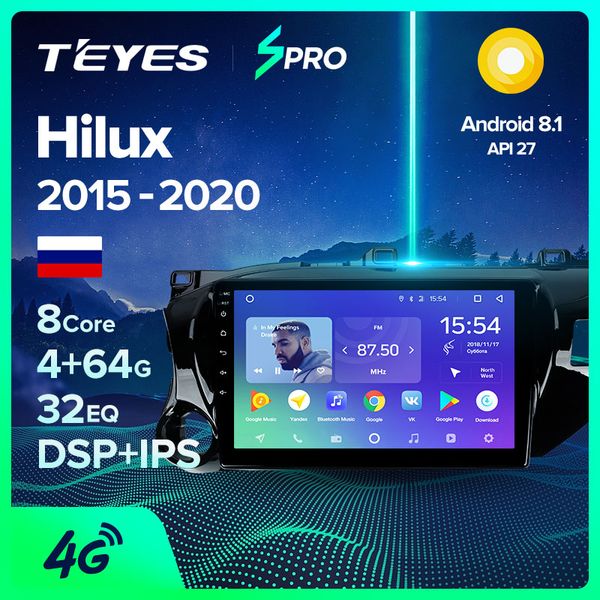 

teyes spro for hilux pick up an120 2015 2016 2017 2018 2019 2020 car radio multimedia video player navigation gps android 8.1 car dvd