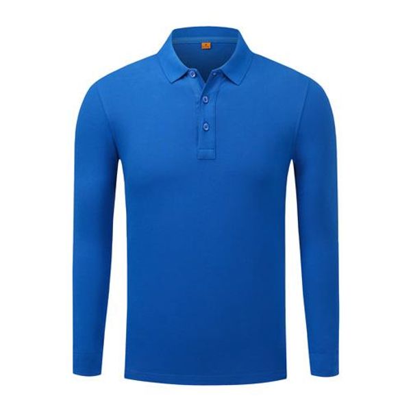 

2019 summer fashion mens and women long sleeve cotton t-shirt blue polo uniform sd-7989-298, Black