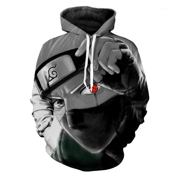 

brand men's autumn casual kakashi hoodie anime fire shadow character 3d sweatshirt hoodie blouse kakashi jacket1, Black