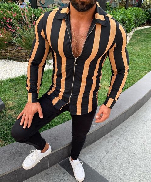 

men's striped v neck shirts long sleeves deep v neck slim sweatshirts autumn casual office business men's down collar shirts, White;black