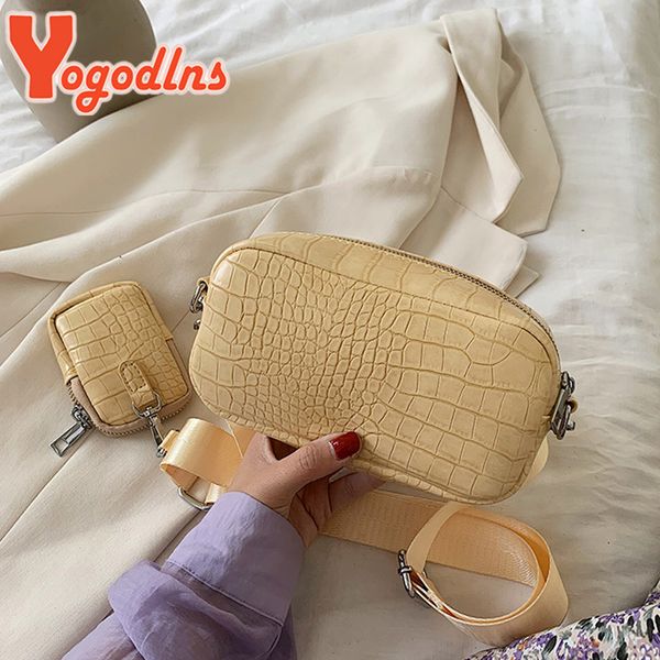 

yogodlns 2pcs / набор женщина аллигатор кожа pu crossbody сумка класс люкс дизайн сумка на ремень сумка женского посланника и кошелек