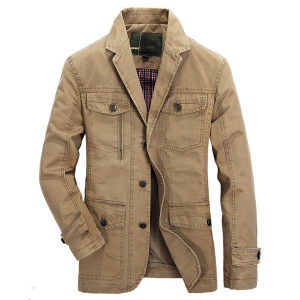 

jacket men causal cotton brazer washed coats outwear bomber suit jackets men's trench pocket cargo jacket plus size 5xl, Black;brown