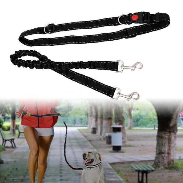 

1pc pet dogs leash running elasticity hand y pets training products dog harness collar jogging lead adjustable waist rope