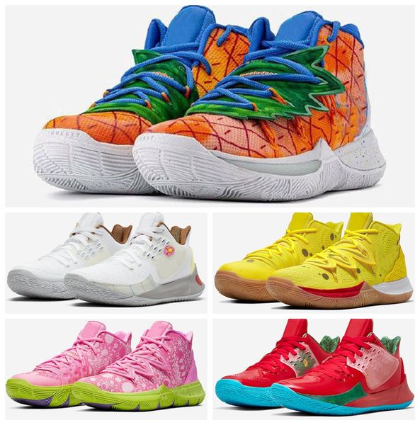 

mens women kyrie patrick stars squidward pineapple house basketball shoes sponge bob irving 5 5s mr. krabs sandy cheeks sports sneakers