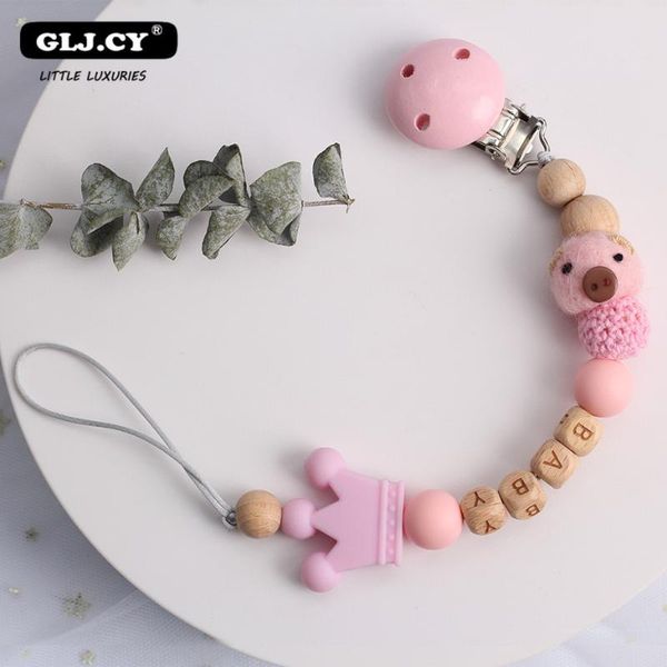 

baby personalize name pacifier clip silicone beech beads binky chain chew teether toys nipple holder