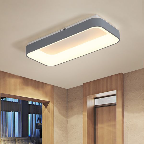 

rectangle remote controller modern led ceiling lights for living room bedroom grey color dimmable ceiling lamp