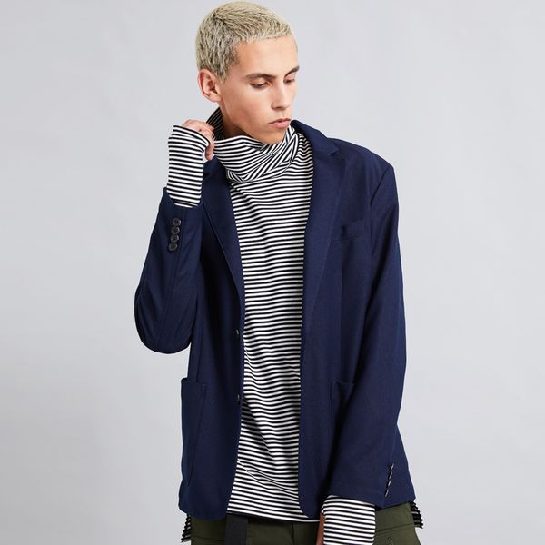 

2019 winter blazer men designs office formal royal blue jackets slim fit blazer jacket trajes hombre casuales suit coats kk60xx, White;black