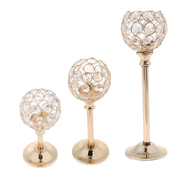 

3 height golden elegant occasions crystal tealight candle holder candlestick candelabrum mood lights tealight holder cup stand