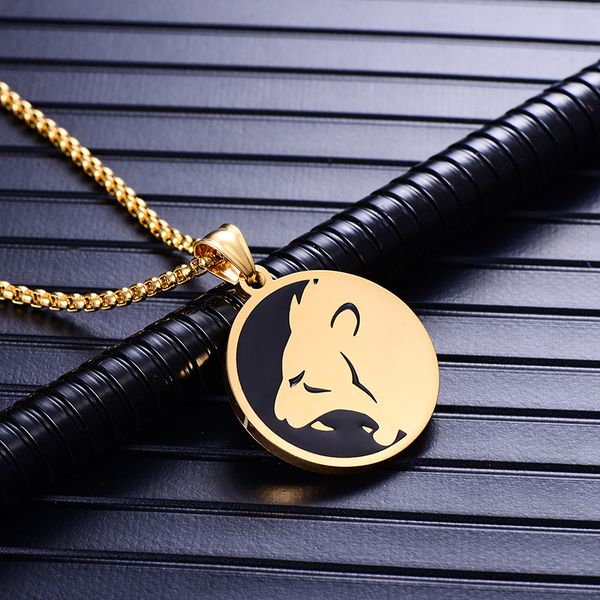 

hiphop punk titanium stainless steel 12 zodiac signs amulet cancer constellations lion pendants necklaces for men women jewelry, Silver