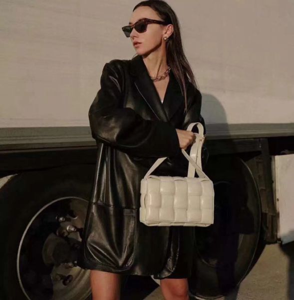 

leather and handbags bag ladies woven messenger bag temperament purses casual business quality joker luxury high check shoulder stben, Red;black