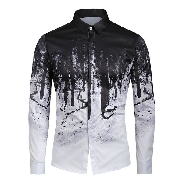 

litthing мужчины рубашка мужчины камуфляж printed мужских рубашки днище топ tee мужского hiphop streetwear с длинным рукавом фитнес dropship, White;black