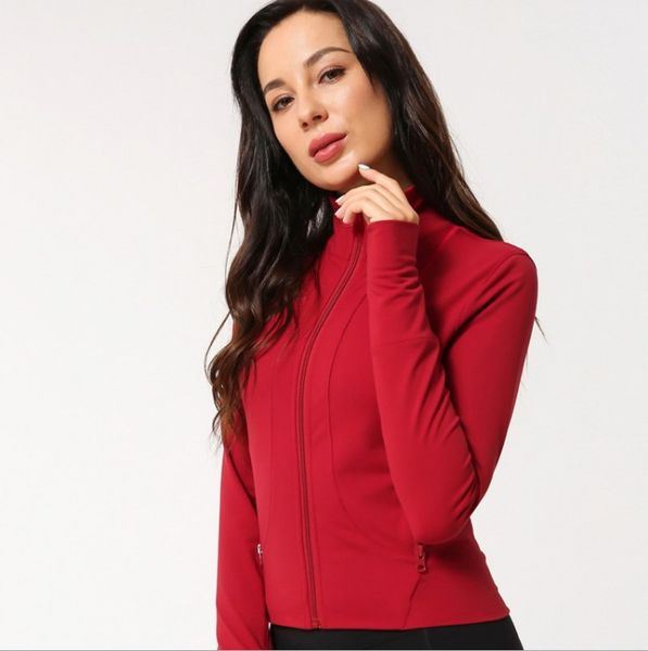 

lj женские пот абсорбент quick-dry открытый бег фитнес одежда спортивная одежда с длинным рукавом йога для похудения малый воротник куртки с